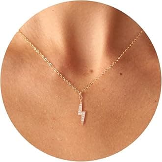 Lightning Bolt Necklace - Dainty Gold Necklace 14K Gold Plated Necklace Lightning Necklace for Women Gold Jewelry