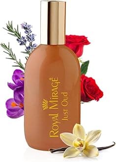 Royal Mirage Just Oud Eau de Cologne | Long-Lasting Unisex Perfume | Oud, Rose & Leather Notes | Long-Lasting Luxury Fragrance | Exotic & Captivating Scent | Gift for Man and Woman | 120ml