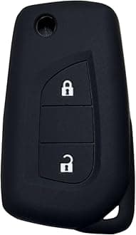 Key Fob Cover for Toyota Yaris: 2 Buttons Key Fob Case Fit for Toyota Aygo Yaris Cross 2011 2012 2013 2014 2015 2016 2017 2018 2019 2020 2021 2022 2023丨Remote Protector丨Fashion Silicone (Black)