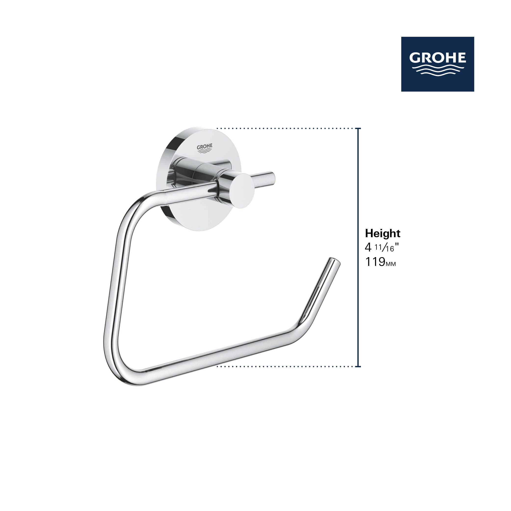 GROHE 40689001 Essentials Paper Roll, Silver