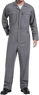 HISEA Men's Long Sleeve Coverall, Stain & Wrinkle Resistant Mens Work Coverall with Multi Pockets