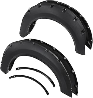 PIT66 Fender Flares Compatible with Ford F150 Styleside with 67.0"/78.8"/97.4" bed length models 2009-2014 (Do not fit Platinum and Raptor models) 4PCS Black Pocket Rivet Style Textured