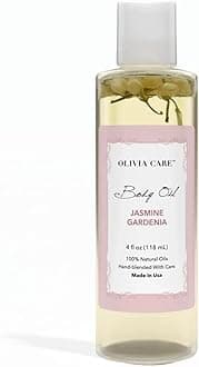 Olivia Care Jasmine Gardenia Body Oil Vegan & Natural Oil For Women | Hydrating & Moisturizing After Bath Oil - with VITAMIN E, K & Omega Fatty Acids Reduce Dry Skin - 4 OZ