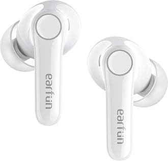 EarFun Air Pro 4 Adaptive Hybrid Noise Canceling Wireless Earbuds, Qualcomm Snapdragon Sound, aptX Lossless, 6 Mics AI CVC 8.0 Call, LDAC Hi-Res Audio, 52H Playtime, Bluetooth 5.4 (Glossy White)