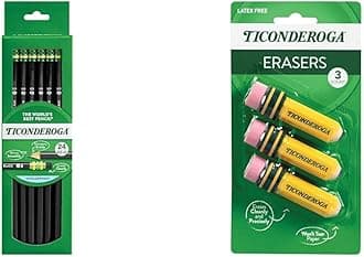 Ticonderoga Pencils (24 Count) & Erasers (3-Pack)