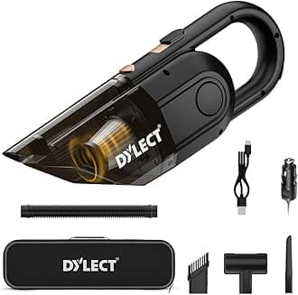 Dylect Cordless Vacuum Cleaner for Car&Home|3X Powerful Suction 16000Pa|Dual Mode-Wireless,Wired|6000Mah Battery|Bldc Technology||Washable Stainless Steel Hepa Filter|Copper Winding,0.5 Liter
