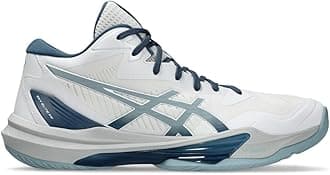 ASICS Men's Sky Elite FlyteFoam Mid Top 3 Volleyball Shoes, 7, White/Dolphin Grey