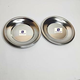 Set of 2 Premium Stainless Steel Side Plates | Heavy Gauge Small Plates Set for Kitchen | 19 cm Durable Round Thali for Poha, Breakfast, Snacks