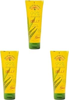 Lily Of The Desert Gelly Moisturizer - 99% Organic Aloe Vera Gel for Skin, After Sun Care with Aloe, Vitamin E Oil, and Vitamin C for Sunburn Relief, 8 Fl Oz (Pack of 3)