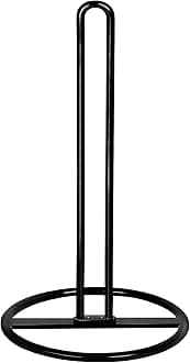 Paper Towel Holder Countertop, OBODING, Kitchen Paper Towel Stand Holder for Kitchen Organization and Storage, Paper Towel Holders for Standard and Large Size Rolls (Black)