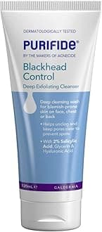 Purifide by Acnecide Blackhead Control Face Wash, Deep Exfoliating Cleanser for Acne Prone Skin 120ml, with 2% Salicylic Acid and Hyaluronic Acid