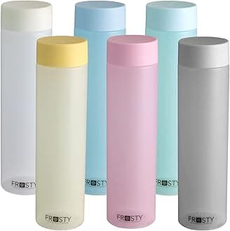 Frosty Plastic Food Grade Fridge Round Water Bottle Gift Set(6 pieces, 1L,Assorted) | 950 milliliter