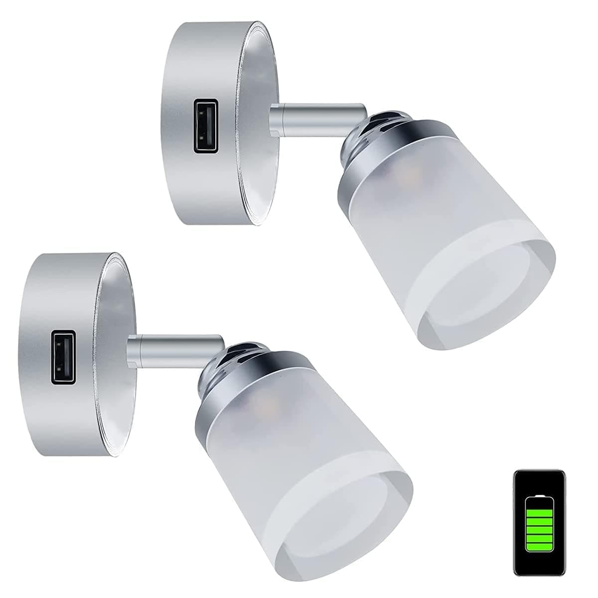 12V LED Reading Light with USB, 3W Touch Switch Wall Spot Light, Caravan Interior Dimmable Bedside Lamp for Boat Camper Van RV Cabin Truck Motorhome, Warm White