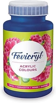 Fevicryl Acrylic Colour Prussian Blue 500ml | Art & Craft, DIY, Rich Pigment, Non-Craking Paint for Canvas, Wood, Leather, Earthenware, Metal | Ideal for school projects, Hobbyists, Artists