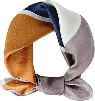 MEISEE Mulberry Silk Scarfs Women Small Square Scarf 21" x 21" Breathable Lightweight Neckerchief Headscarf