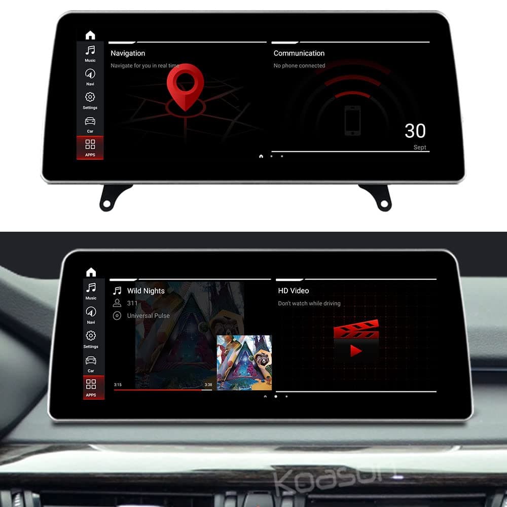 Koason 12.3inch Android11 Touch Screen Display Upgrade Multimedia Player Wireless CarPlay GPS Navigation for BMW X5 X6 F15 F16 2014-2016 NBT