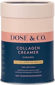 Dose & Co Collagen Creamer for Hair, Skin & Nails, Caramel Flavor - 12oz Powder Supplement