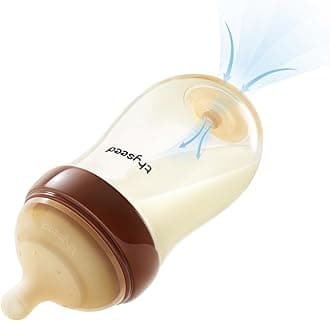 Thyseed PPSU Anti-Colic Baby Bottle, Breast-Like Slow Flow Nipple for Breastfed Babies (3-6 Months), 8 oz, 1 Pack