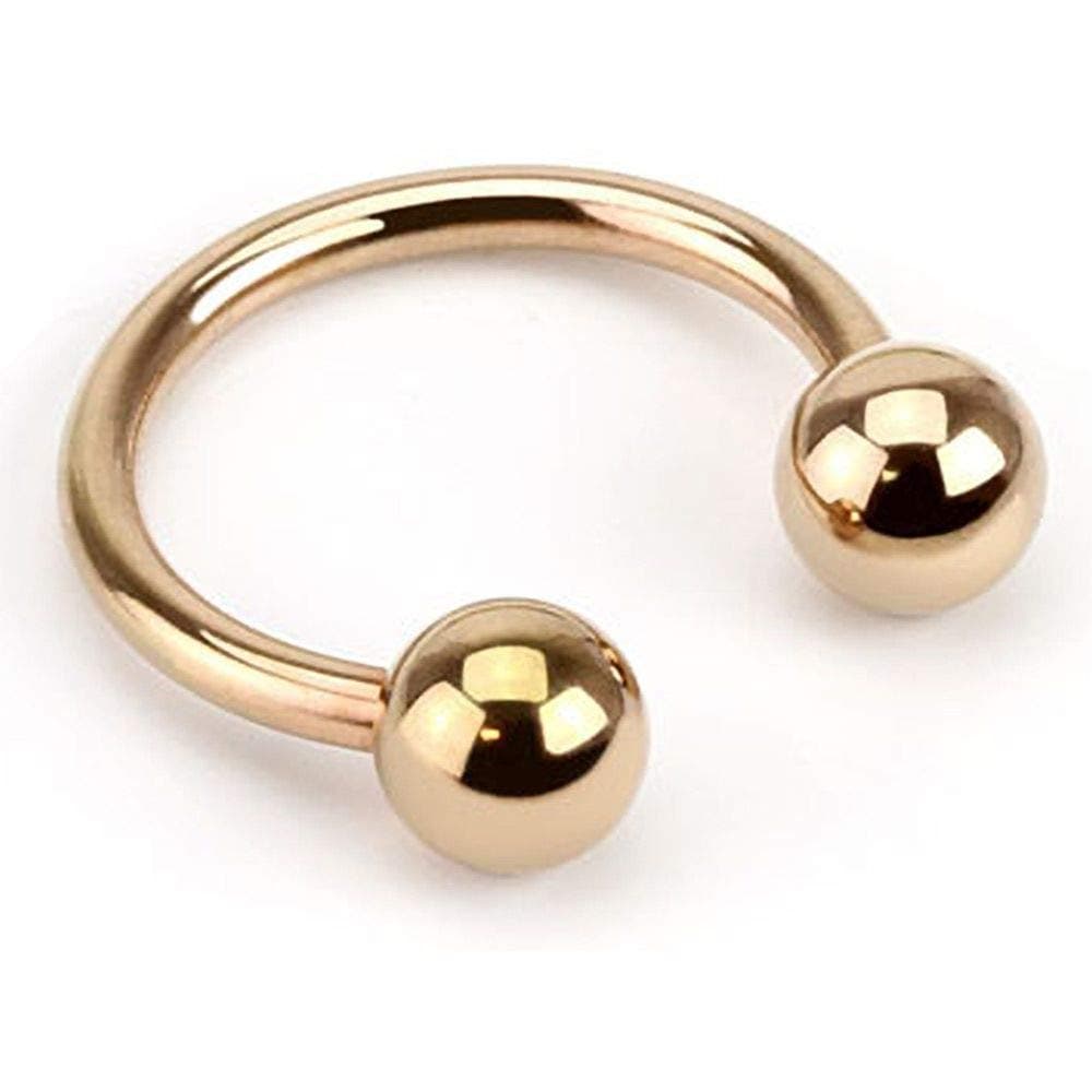 Piercing horseshoe ring, eyebrow, lip, nose piercing earring, circular barbell rosègold 1,2 mm 8 mm Kugel Ø 3 mm