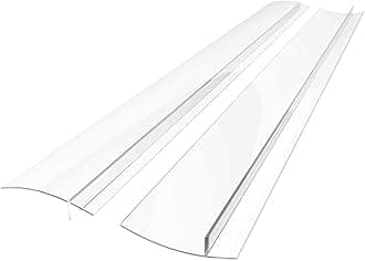 Linda's Essentials Silicone Stove Gap Covers (2 Pack), Heat Resistant Oven Gap Filler Seals Gaps Between Stovetop and Counter, Easy to Clean Stove Gap Guard (21 Inches, Clear)