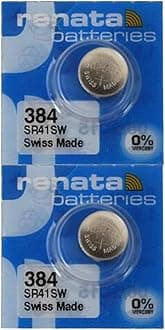 Renata 384 SR41SW Battery - 1.55V Silver Oxide 384 Watch Battery (2 Pack)