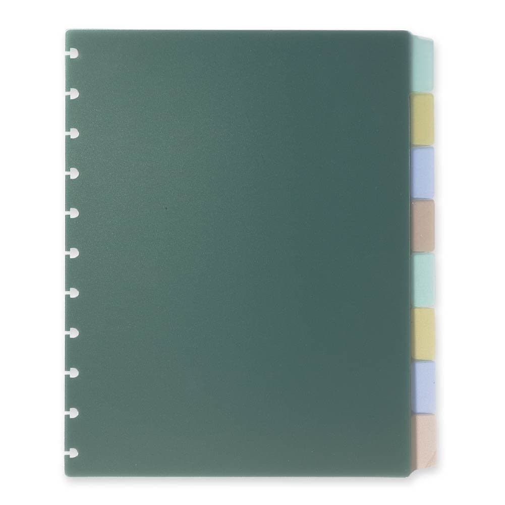 Levenger Circa Wafer Tab Page Dividers Inserts for Discbound Notebook, Colored Plastic, Set of 8, Letter