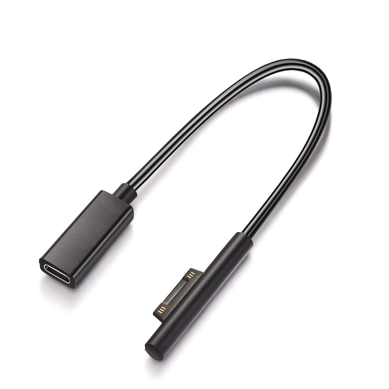 Sisyphy Surface to USB C PD Rapid Charging Cable, Type-C Female to Surface Port 0.2m, Requires 45w15v or higher PD Adapter Ends USB-C Cable Required, Microsoft Surface Pro 11/10/7/6/5/4/3 Go3/2/1, Surface Laptop1/2/3/6, Surface Book