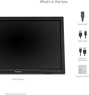 ViewSonic TD2223 22" 1080p 10 Point Multi IR Touch Screen Monitor with Eyecare HDMI, VGA, DVI, USB Hub