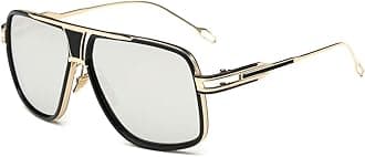 Dollger Sunglasses for Men Oversize Classic Black Shades Goggle Retro Gold Alloy Frame Sun Glasses