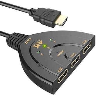 LS LAPSTER Quality Assured 3 Port HDMI 4 K 1.4V Version Switch Splitter with Pigtail Cable for Xbox One, PS3, 4, TV (Black)