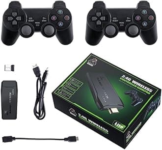 DWH Wireless video games for tv gaming Retro gaming console with Game Stick 1080p Plug & Play TV Video Game Set for 2 player with 9Emulator for Kids & Old School Station Video Game