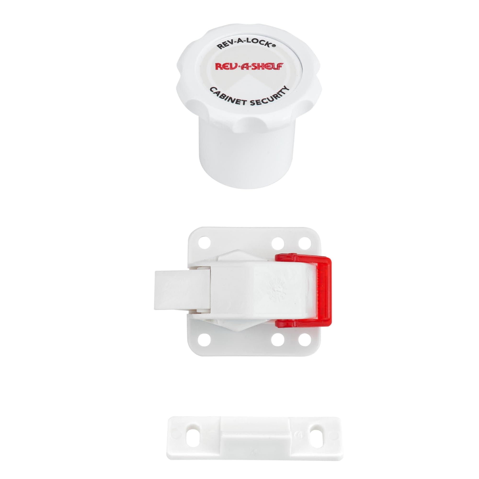 Rev-A-Shelf Rev-A-Lock Cabinet Security System Set, White