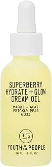 Youth To The People Superberry Hydrate + Glow Facial Oil - Flash-Absorbing Vegan Oil with Acai, Maqui, Prickly Pear + Goji for Skin Glow, Visibly Softening Fine Lines + Wrinkles - Clean Beauty (1oz)