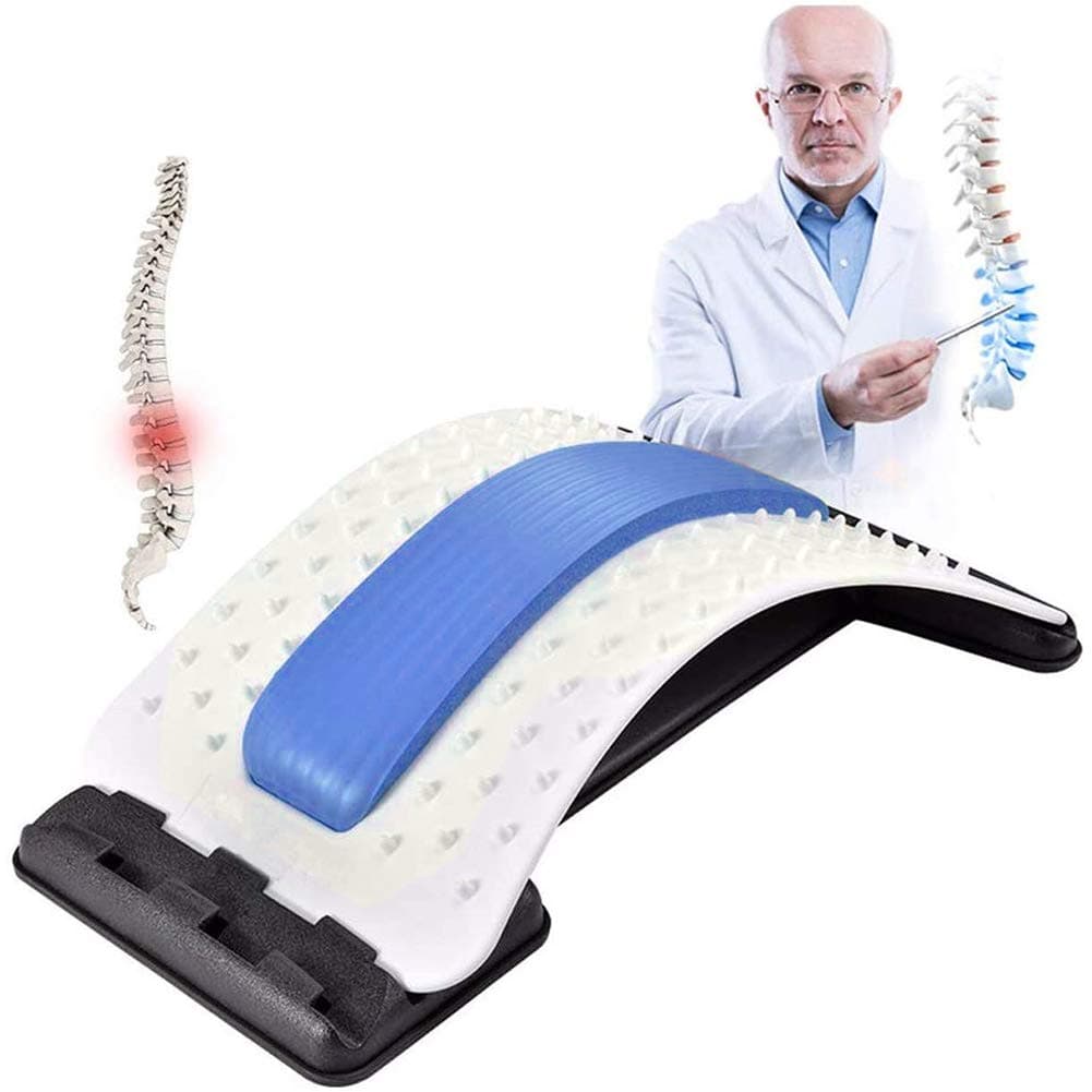 Back Stretcher, Back Stretcher Posture Corrector, Posture Therapy Spine Deck，Back Pain Relief Back Massage Magic Stretcher Lumbar Back for Men Women Black