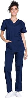 Cherokee womens Unisex Scrub Top and Scrub Pant Set Medical Scrubs Set (pack of 1)
