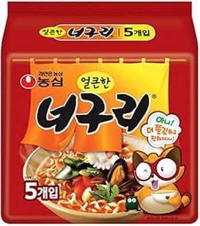 NongShim Neoguri Ramyun Seafood & Spicy Flavor Korean Instant Noodle, Pack of 10