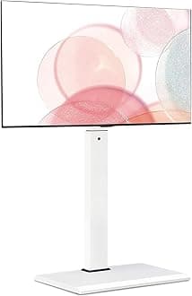 FITUEYES Iron Base Floor TV Stand with 60 Degree Swivel Universal Stand for 32-65 inch TVs up to 88lbs with Height Adjustable Mount and Wire Management