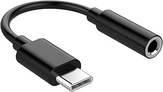 USB C to 3.5mm Headphone Jack Adapter for iPhone 16 Pro Max/ 15 Pro/ 15, USB C to Aux Audio Dongle Cable Cord Compatible with iPad Pro/Galaxy S24 S23 Ultra/Pixel 9 - Black