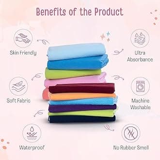Luv Lap Instadry Extra Absorbent Dry Sheet/Bed Protector, 0m+ - Small 50 x 70cm, Pack of 3 (Navy Blue, Maroon, Royal Blue)