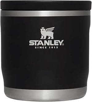 STANLEYAdventure to-Go Food Jar 12 Ounces | Vacuum Insulated Thermos Food Container | Wide Mouth Screw On Lid | Packable for Travel | Stainless Steel with Leakproof Lid | BPA-Free | Black Glow