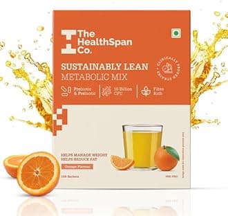 The Healthspan Co. Metabolically Lean for Weight Management, Boosts Metabolism & Reduces Cravings, Weight Loss for Men & Women, 10 Billion CFU Probiotic + L-Carnitine, Rich in Fiber, 15 Days Pack