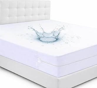 Double Waterproof Bed Bug Mattress Protector Zipper Anti Allergy Hypoallergenic Encasement Cover Bacteria Dust Mites Protector White