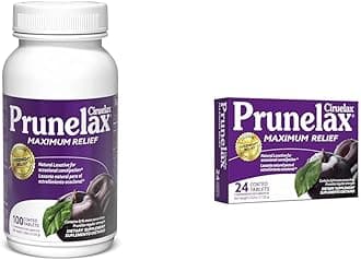 Prunelax Ciruelax Maximum Relief Natural Laxative for Occasional Constipation, 100 Tablets & Ciruelax Maximum Relief Natural Laxative for Occasional Constipation, 24 Tablets