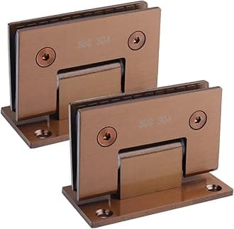 WANLIAN Glass Shower Door Hinges Heavy Duty 90 Degree Glass Door Cupboard Showcase Cabinet Clamp for 8-12 mm Shower Hinges Glass Door Wall-to-Glass 2PCS(Rose Gold)