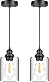 2 Pack Black Pendant Lighting