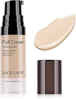 Pro Full Cover Liquid Concealer, Waterproof Smooth Matte Flawless Finish Creamy Concealer Foundation Corrector for Eye Dark Circles Spot Face Concealer Makeup Base, 6ml/0.20Fl Oz