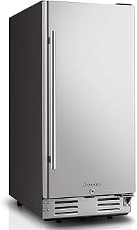 Kalamera Beverage Refrigerator, 15 inch Under Counter Beer Fridge for 104 Cans w/ 32-41℉ Temperature Range, Drink Fridge with Stainless Steel Door