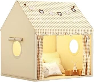 Large Kids Tent House Indoor Outdoor,Toddler Play Tent With Birthday Party Decoration,Play house for Baby Princess Castle Tent, Kids Indoor Room Toys for Girls Boys (grey 3)