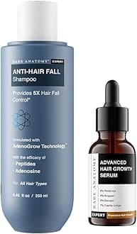 Expert Anti-Hair Fall Shampoo (250ml) & Advanced Hair Growth Serum (30ml) | Adenosine, Peptides, Redensyl, Rice Water, & Rosemary | Hair Growth & Hair Fall Control Combo for Women & Men