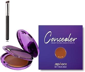 Evanesce Soft Matte Cream Concealer, Full-Coverage Long Lasting Moisturizing, Waterproof, Covers Scars, Blemishes, And Tattoos (Dark Skin)